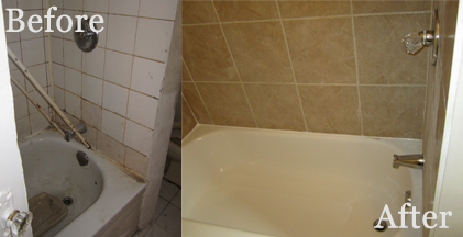 Bathroom before & after